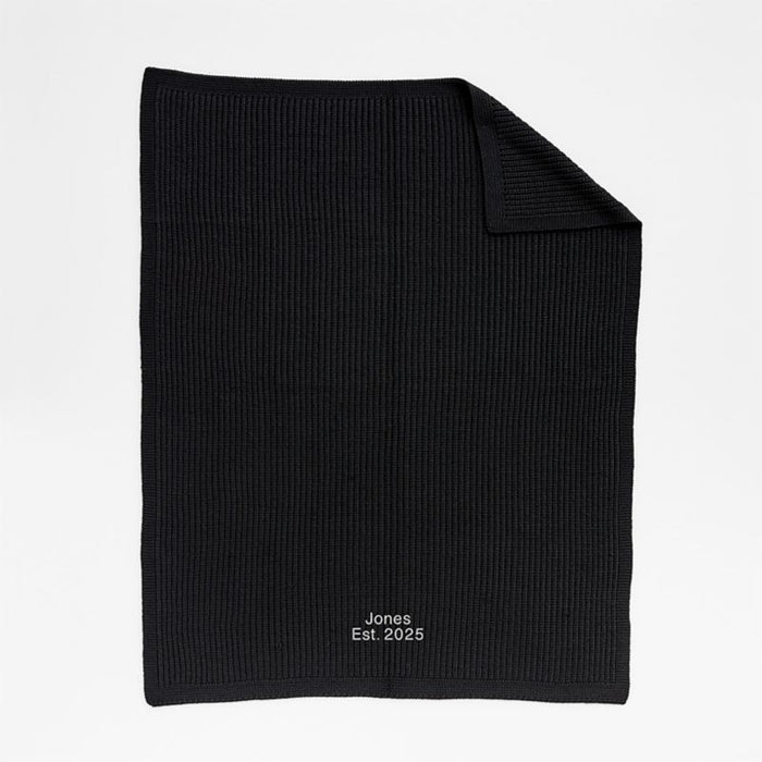 Storm Grey Wool Blend 70''x55" Fisherman Knit Throw Blanket