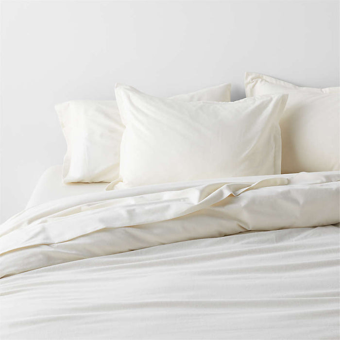 Organic Cotton Flannel Arctic Ivory Full/Queen Duvet Cover