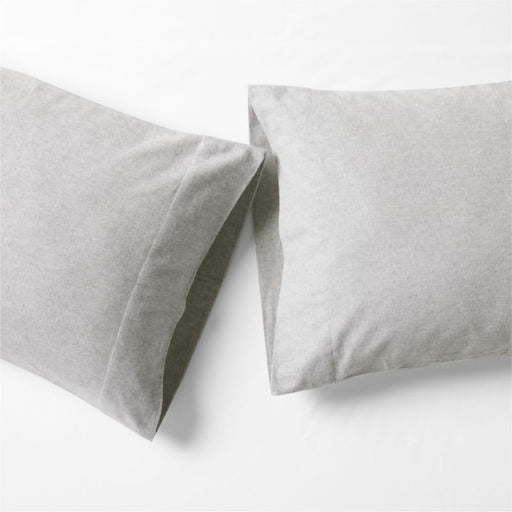 Cozysoft Organic Flannel Grey King Pillowcases, Set of 2