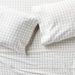 Organic Cotton Flannel Spruce Green Queen Windowpane Bed Sheet Set