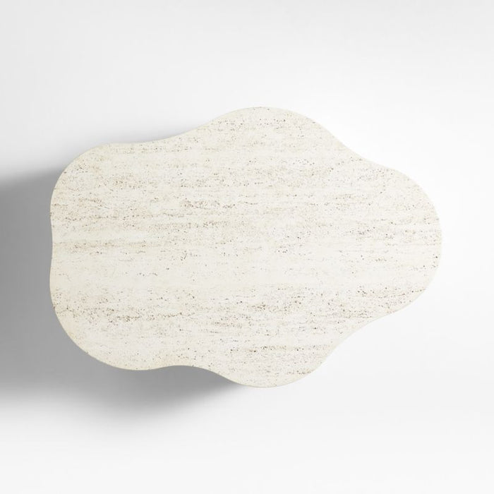 Fleur Faux Travertine Resin 52" Coffee Table