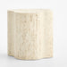 Fleur Faux Travertine Resin 24" Side Table