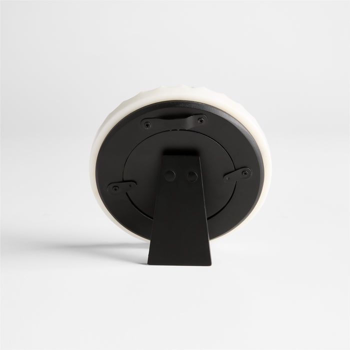 Fluted White Marble 3" Round Picture Frame