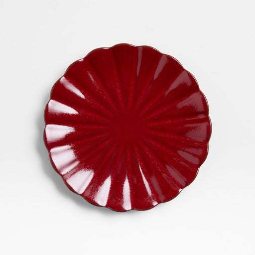 Fortune Garden Stoneware Red Scallop Salad Plate