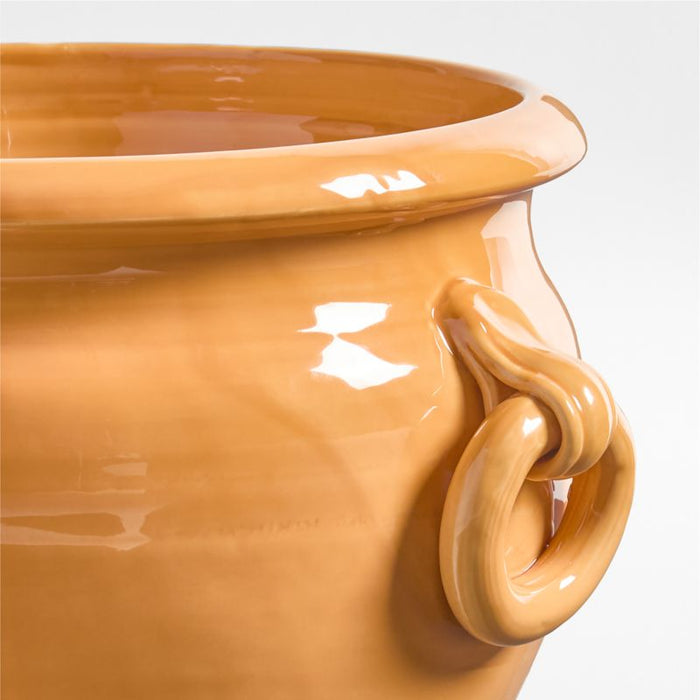 Genoa Small Tuscan Yellow Italian Ceramic Indoor/Outdoor Planter 10"x9.5"