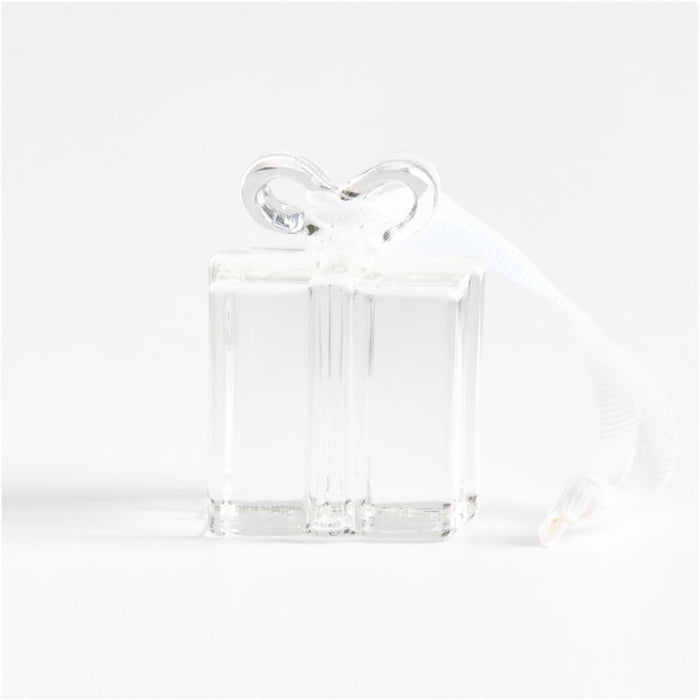 Glass Present Christmas Tree Ornament
