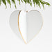 Large Gold and White Ceramic Heart Christmas Tree Ornament