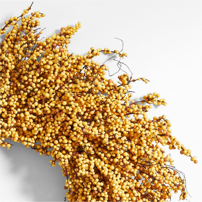 Faux Golden Yellow Mini Berry Wreath 32"