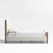 Goleta Bouclé Upholstered Solid Oak Queen Bed