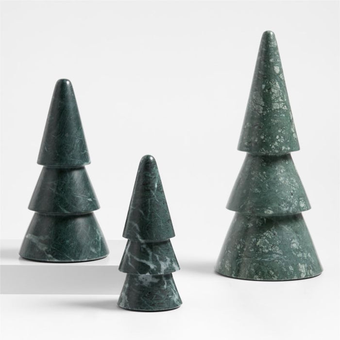 Medium Green Marble Christmas Tree 9"