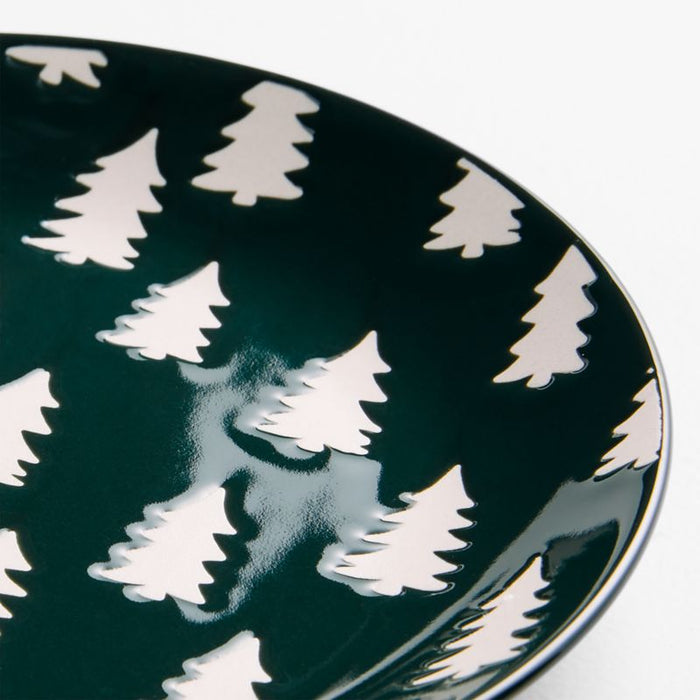 Green Trees Appetizer Plates with Stand, Set of 10 Crate and Barrel