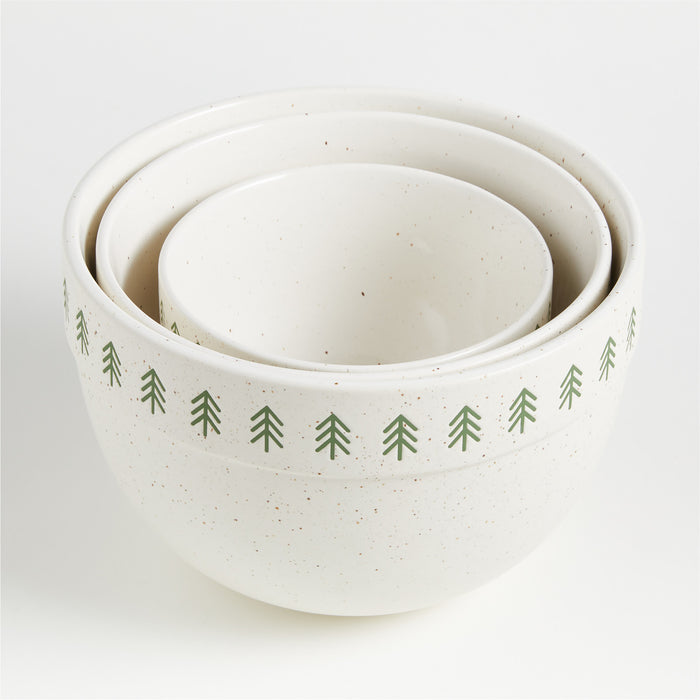 Green Trees Mixing Bowls Set of 3