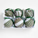 Green & White Ceramic Christmas Ornament, Set of 6