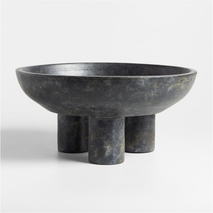 Black Tri-Footed Ceramic Centerpiece Bowl