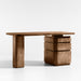 Greye 60" Ash Brown Burl Wood Desk with Swivel Drawers