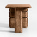 Greye 60" Ash Brown Burl Wood Desk with Swivel Drawers