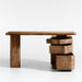 Greye 60" Ash Brown Burl Wood Desk with Swivel Drawers