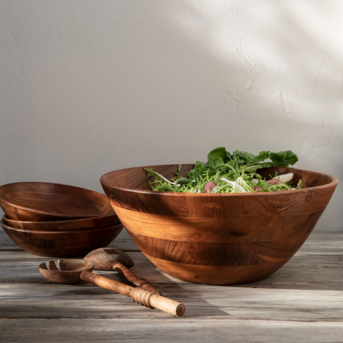 Carson 9" Acacia Wood Salad Serving Bowl
