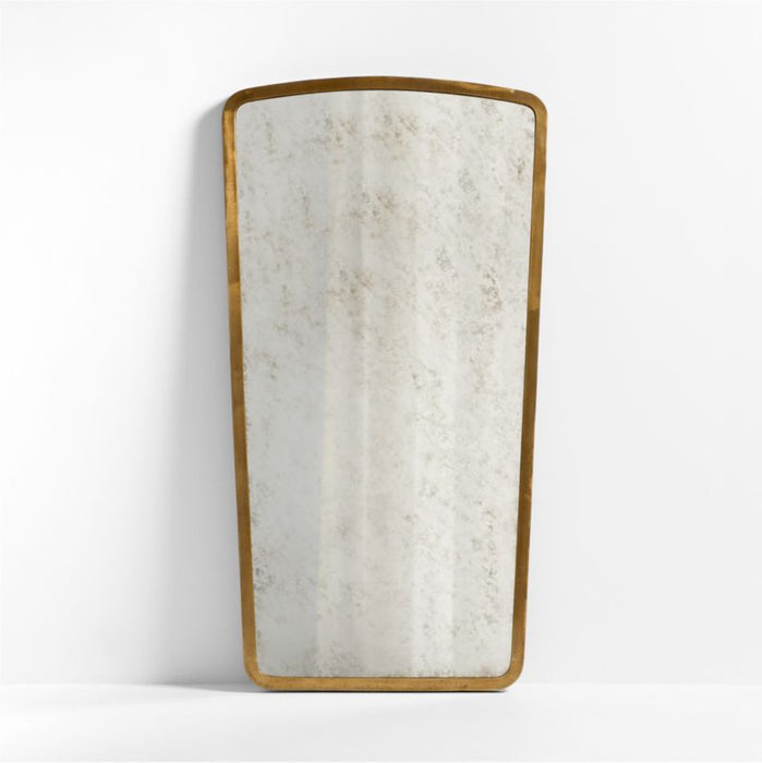 Harrington Brass Patina Metal Floor Mirror 75"x40"