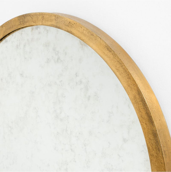 Harrington Brass Patina Round Metal Wall Mirror 36"