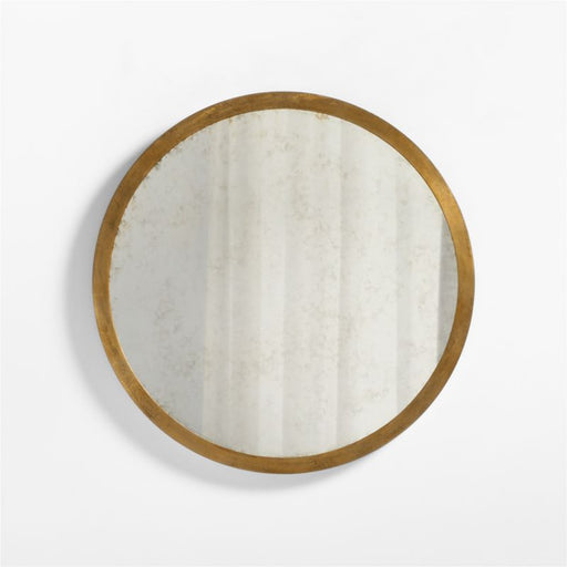 Harrington Brass Patina Round Metal Wall Mirror 36"