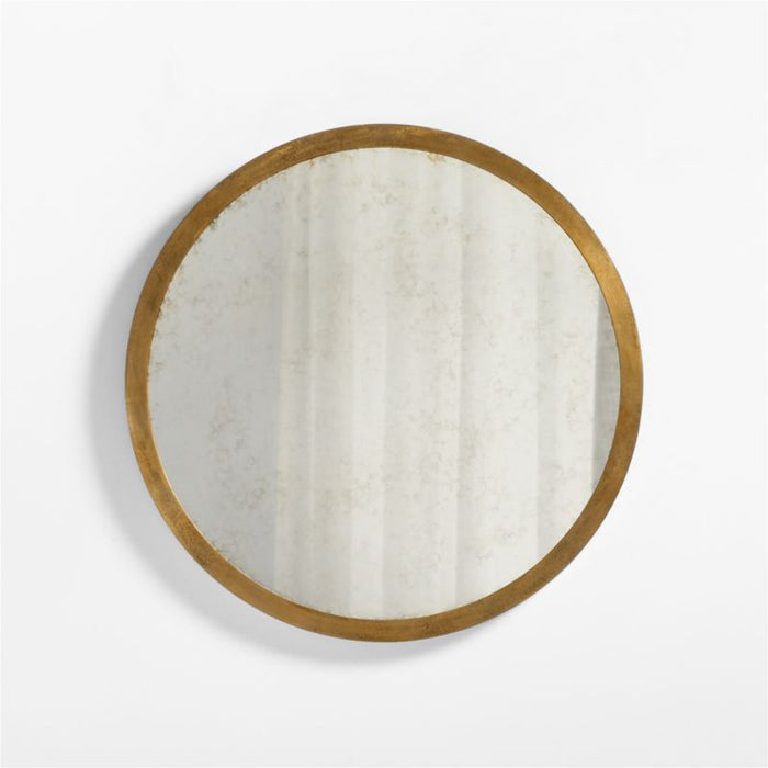 Harrington Brass Patina Round Metal Wall Mirror 36"