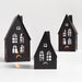 Large Black Halloween Haunted House Sculpture