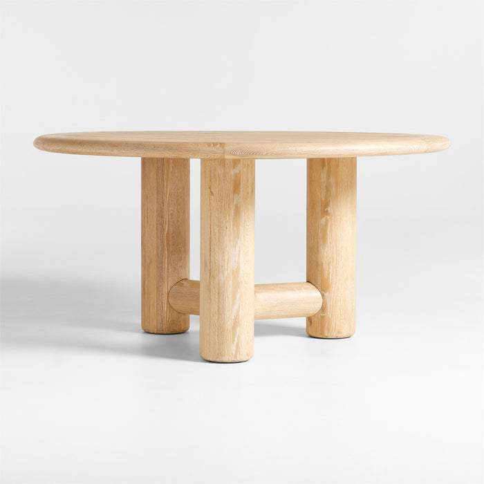 Henrik 60" Natural Oak Wood Round Dining Table