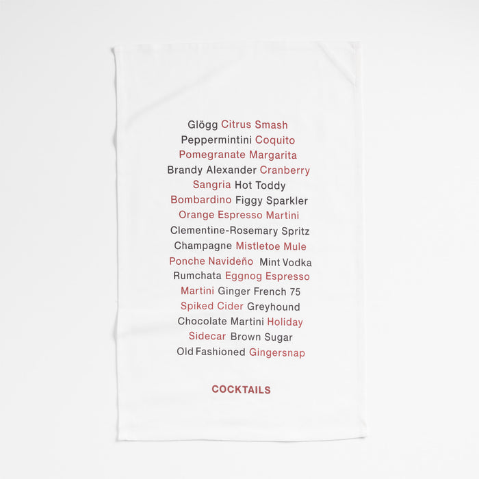 Holiday Drinks Organic Cotton Dish Towel