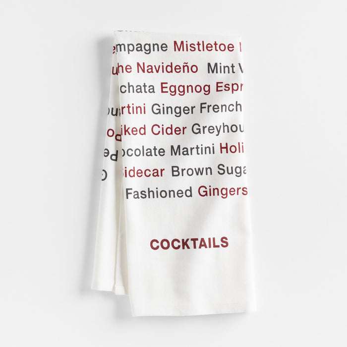 Holiday Drinks Organic Cotton Dish Towel