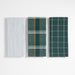 Holiday Green Plaid and Stripe Organic Cotton Dish Towel, Set of 3