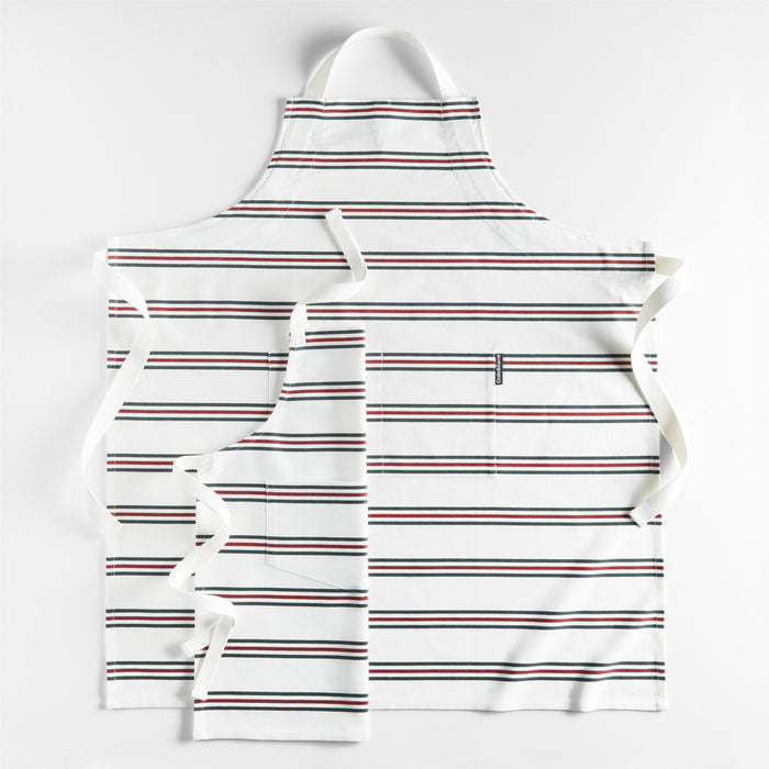 Holiday Stripe Organic Cotton Kids Apron