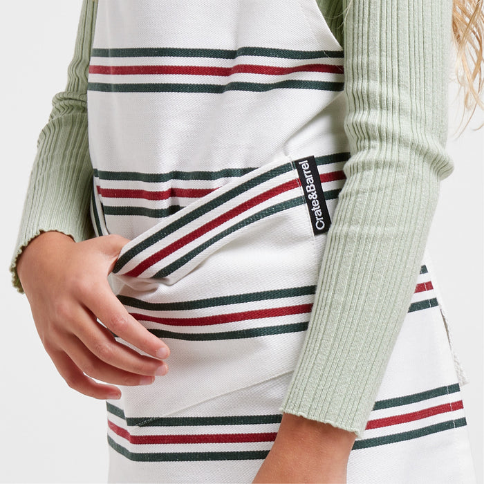 Holiday Stripe Organic Cotton Kids Apron