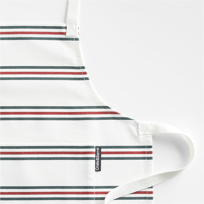 Holiday Stripe Organic Cotton Kids Apron