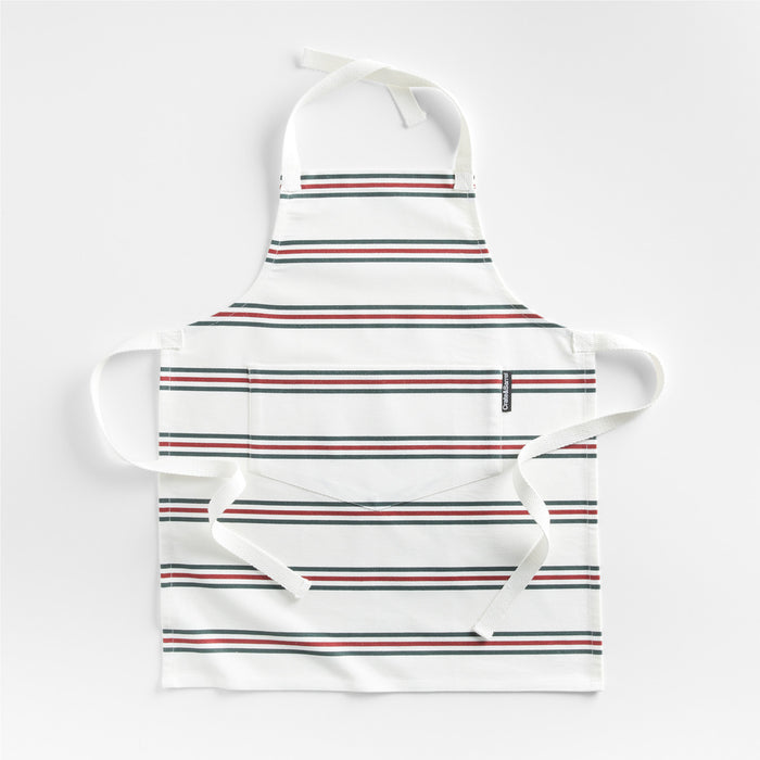 Holiday Stripe Organic Cotton Kids Apron