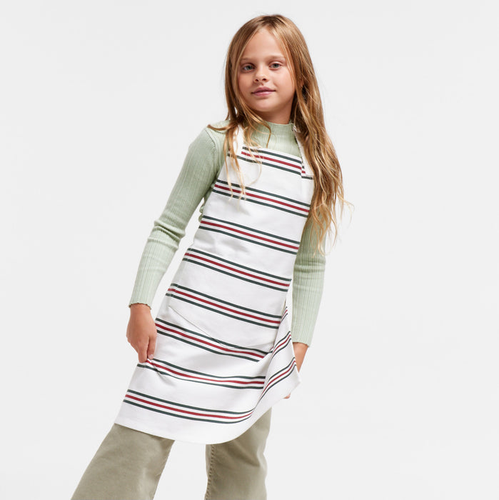 Holiday Stripe Organic Cotton Kids Apron