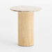 Homage Marble and White Oak 20" Side Table