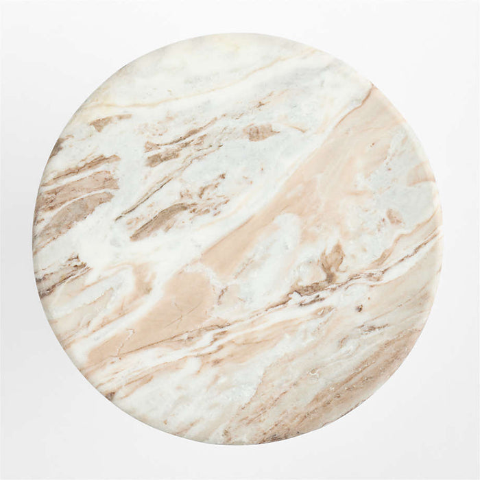 Homage Marble and White Oak 20" Side Table