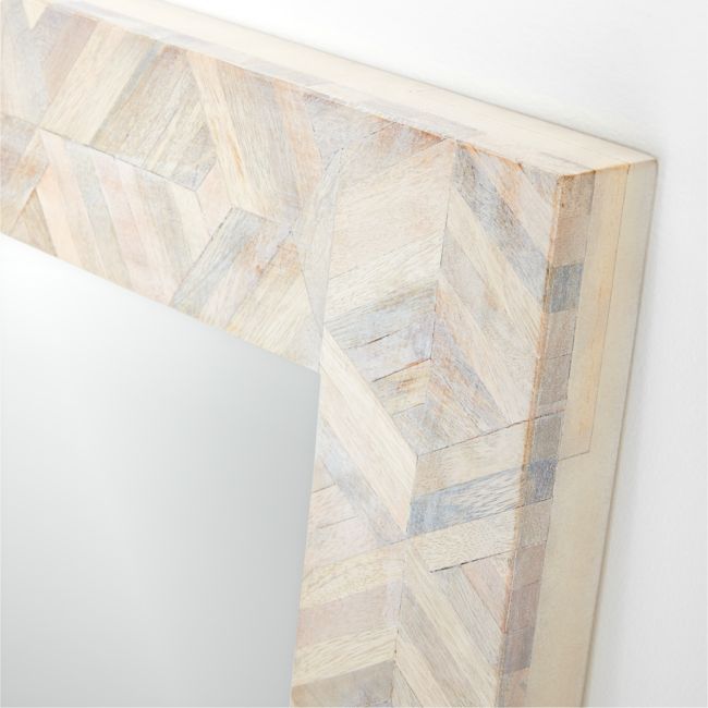 Indego Whitewashed Carved Wood Floor Mirror