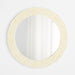 Intarsia Off-White Bone & Resin Round Wall Mirror