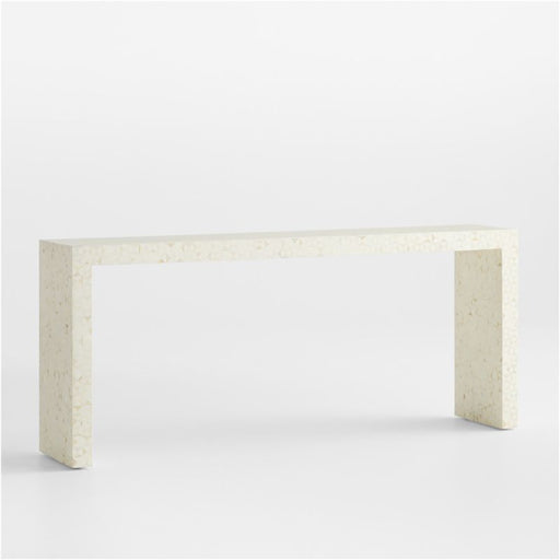 Intarsia Rectangular Off-White Mosaic Resin 72" Console Table