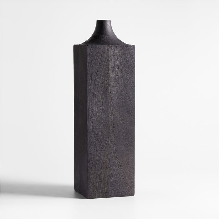 Izumo Large Dark Wood Vase 18"