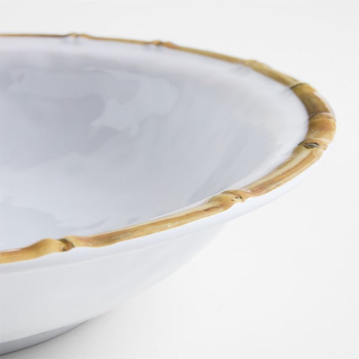 Abbott White and Bamboo Outdoor Melamine Serving Bowl by Jake Arnold
