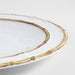 Abbott Round White and Bamboo Outdoor Melamine Platter by Jake Arnold