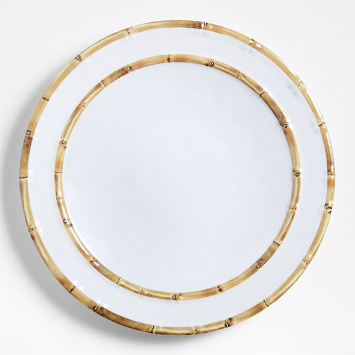 Abbott Round White and Bamboo Outdoor Melamine Platter by Jake Arnold