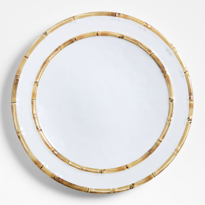 Abbott Round White and Bamboo Outdoor Melamine Platter by Jake Arnold