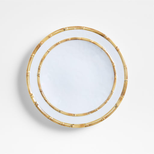 Abbott White and Bamboo Outdoor Melamine Salad Plate by Jake Arnold