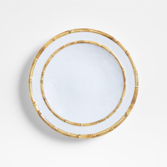 Abbott White and Bamboo Outdoor Melamine Salad Plate by Jake Arnold