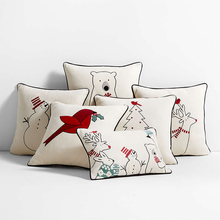 Arctic Friend Tree 23"x23" Holiday Throw Pillow Cover by Joan Anderson