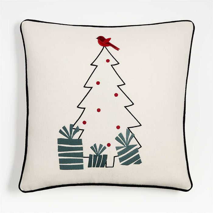 Arctic Friend Tree 23"x23" Holiday Throw Pillow Cover by Joan Anderson